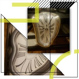 BUNDLE OF TWO melting clocks, home decor